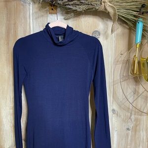 Navy Blue Bodycon Turtleneck